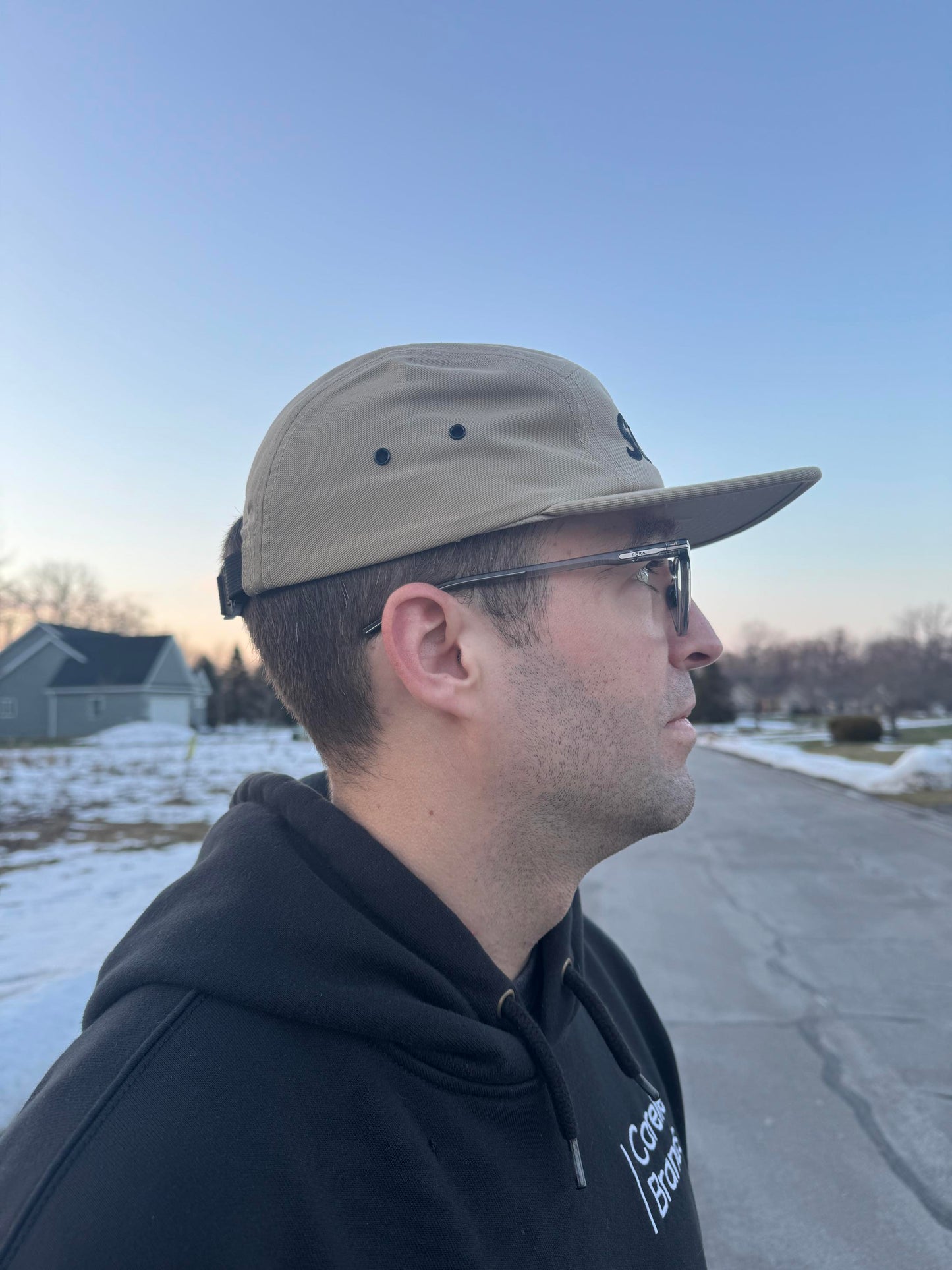 Here to Suffer Hat - Black Stitching